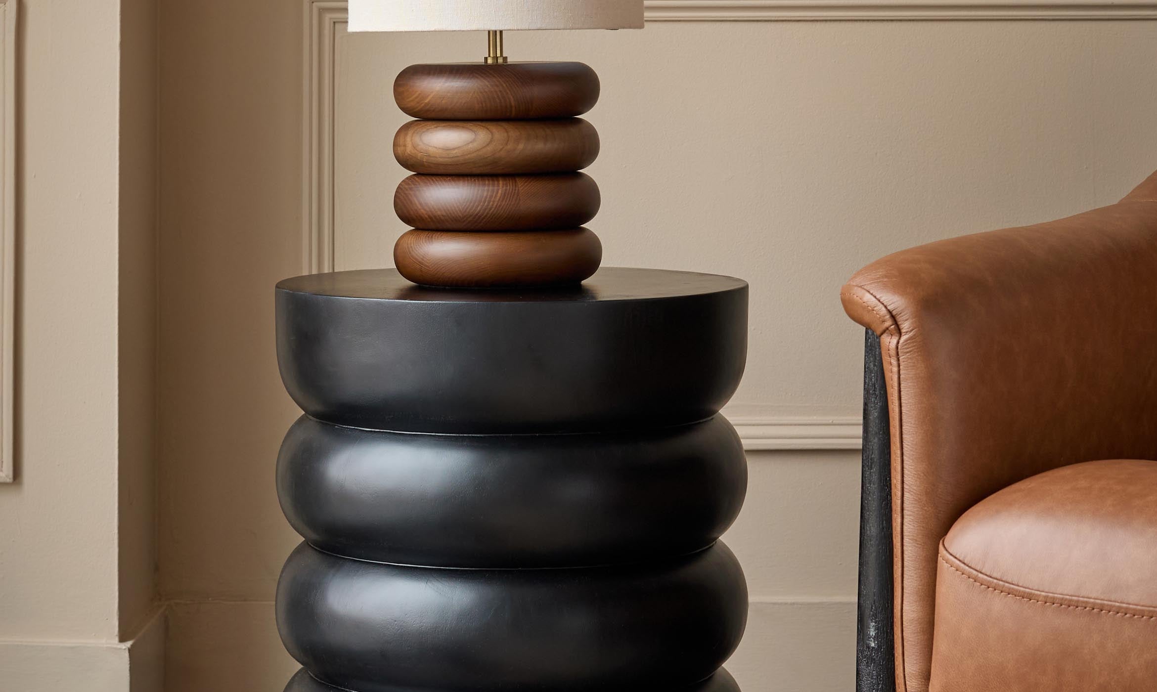 Hepworth black wood side table