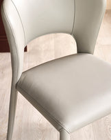 Jackson light grey leather dining chair