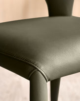 Jackson olive green leather dining chair