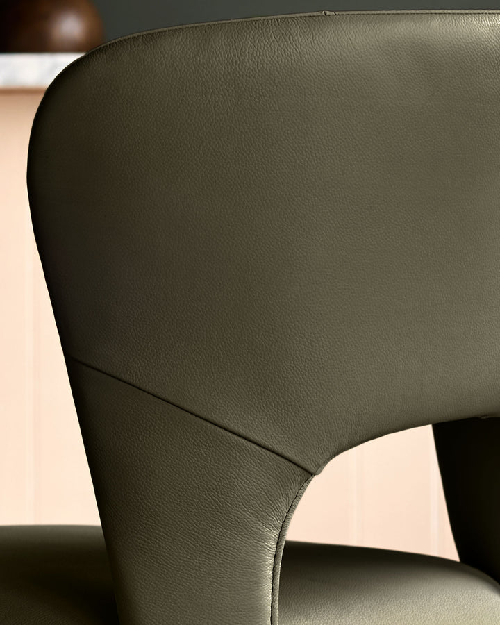 Jackson olive green leather dining chair