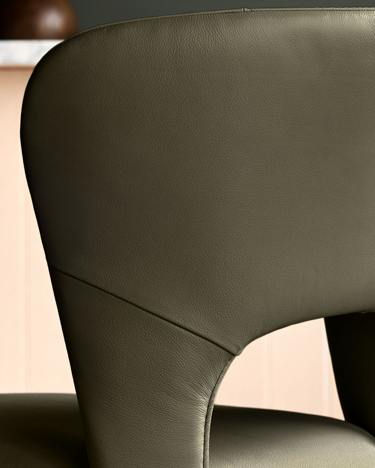 Jackson olive green leather dining chair