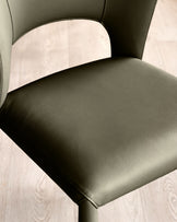 Jackson olive green leather dining chair