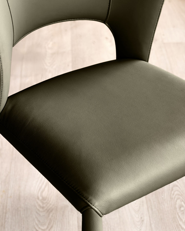 Jackson olive green leather dining chair
