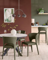 Jackson olive green leather dining chair