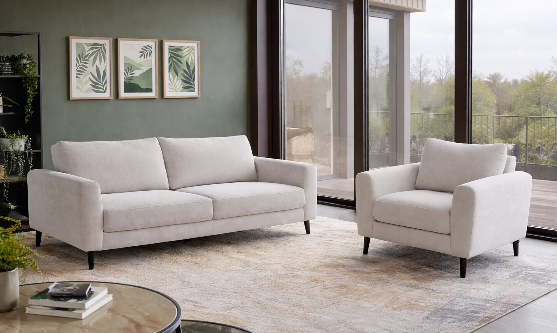 Jacob light grey fabric armchair