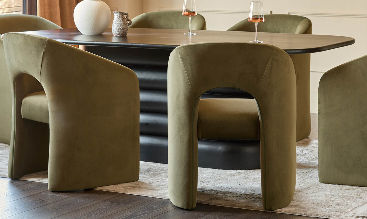 Jasper olive green velvet dining chair