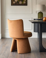 Jenna caramel fabric swivel dining chair