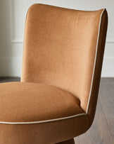 Jenna caramel fabric swivel dining chair