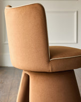 Jenna caramel fabric swivel dining chair