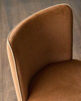 Jenna caramel fabric swivel dining chair