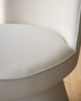 Jenna cream fabric swivel dining chair