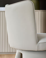 Jenna cream fabric swivel dining chair