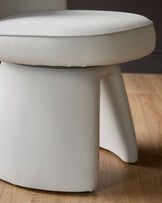 Jenna cream fabric swivel dining chair