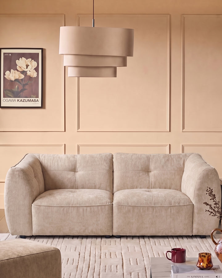Jodie champagne chenille 3 seater sofa