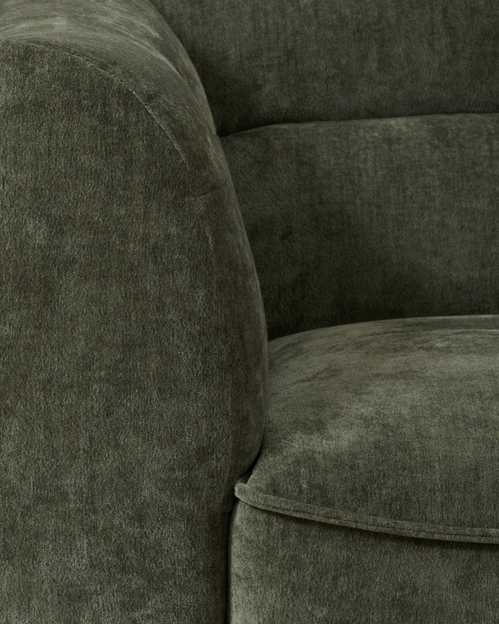 Jodie dark green chenille 3 seater sofa
