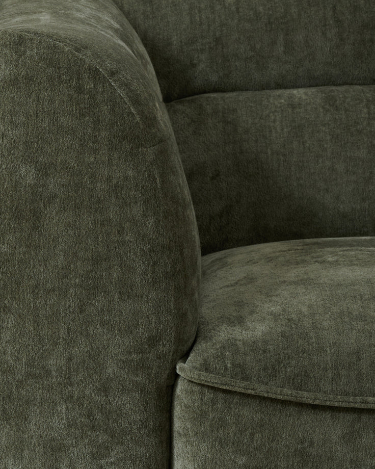 Jodie dark green chenille 3 seater sofa