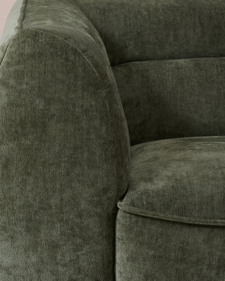 Jodie dark green chenille large corner sofa