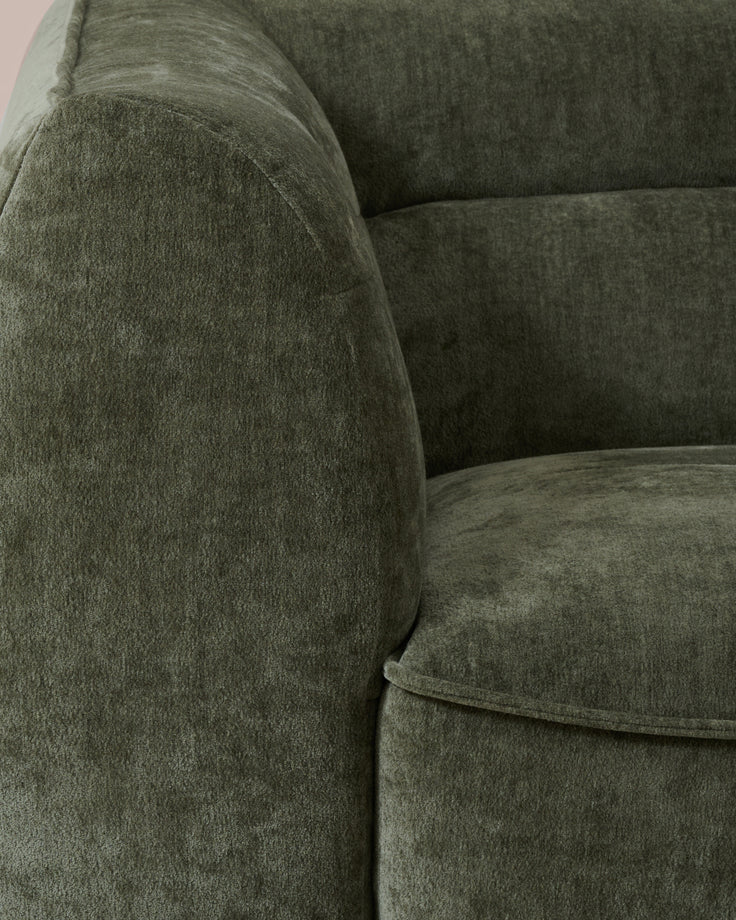 Jodie dark green chenille large corner sofa
