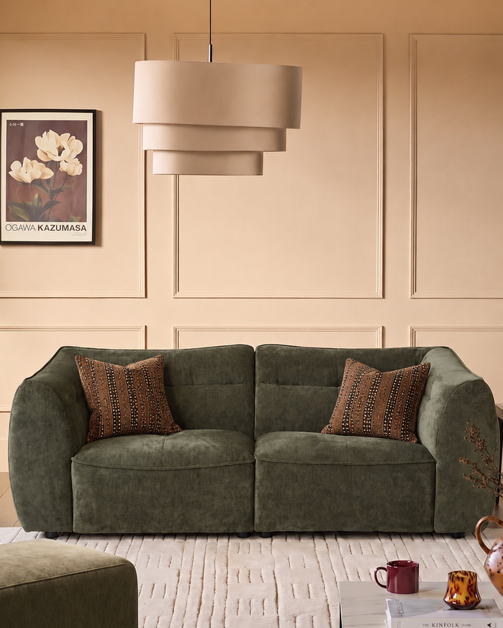 Jodie dark green chenille 3 seater sofa