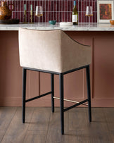 Julep champagne fabric bar stool