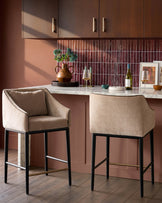 Julep champagne fabric bar stool