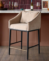 Julep champagne fabric bar stool
