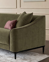 Julep olive green fabric 3 seater sofa