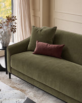 Julep olive green fabric 3 seater sofa