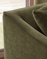 Julep olive green fabric 2 seater sofa