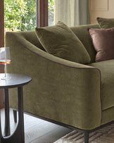 Julep olive green fabric 2 seater sofa