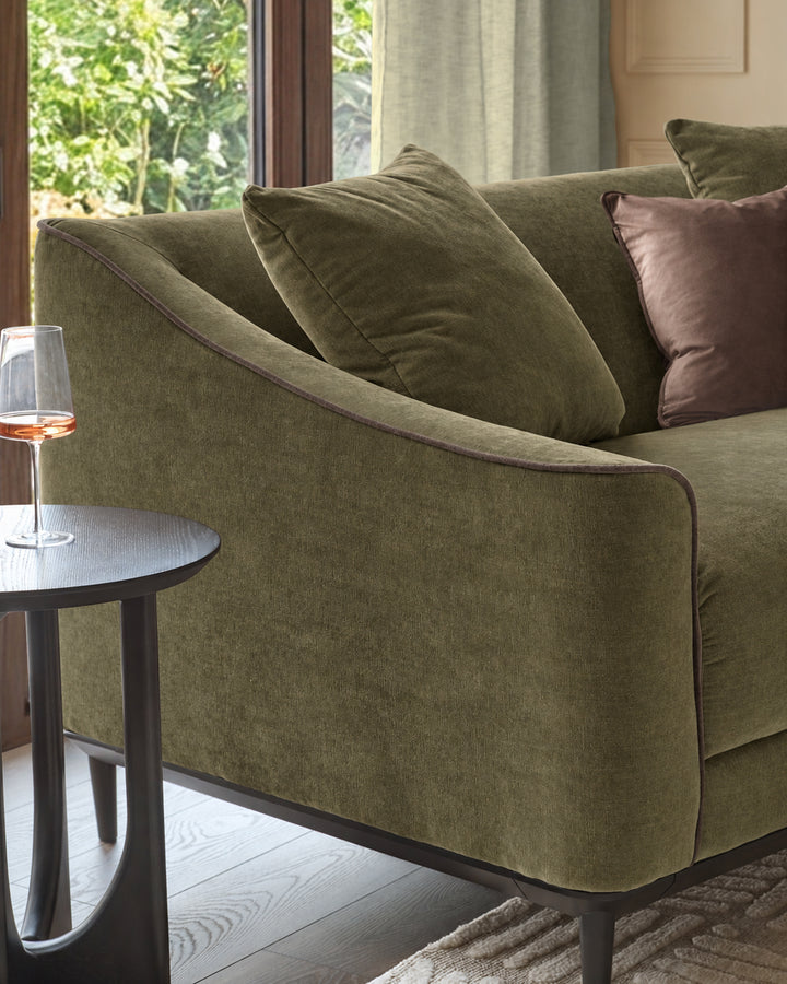 Julep olive green fabric 2 seater sofa