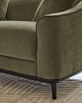 Julep olive green fabric 2 seater sofa