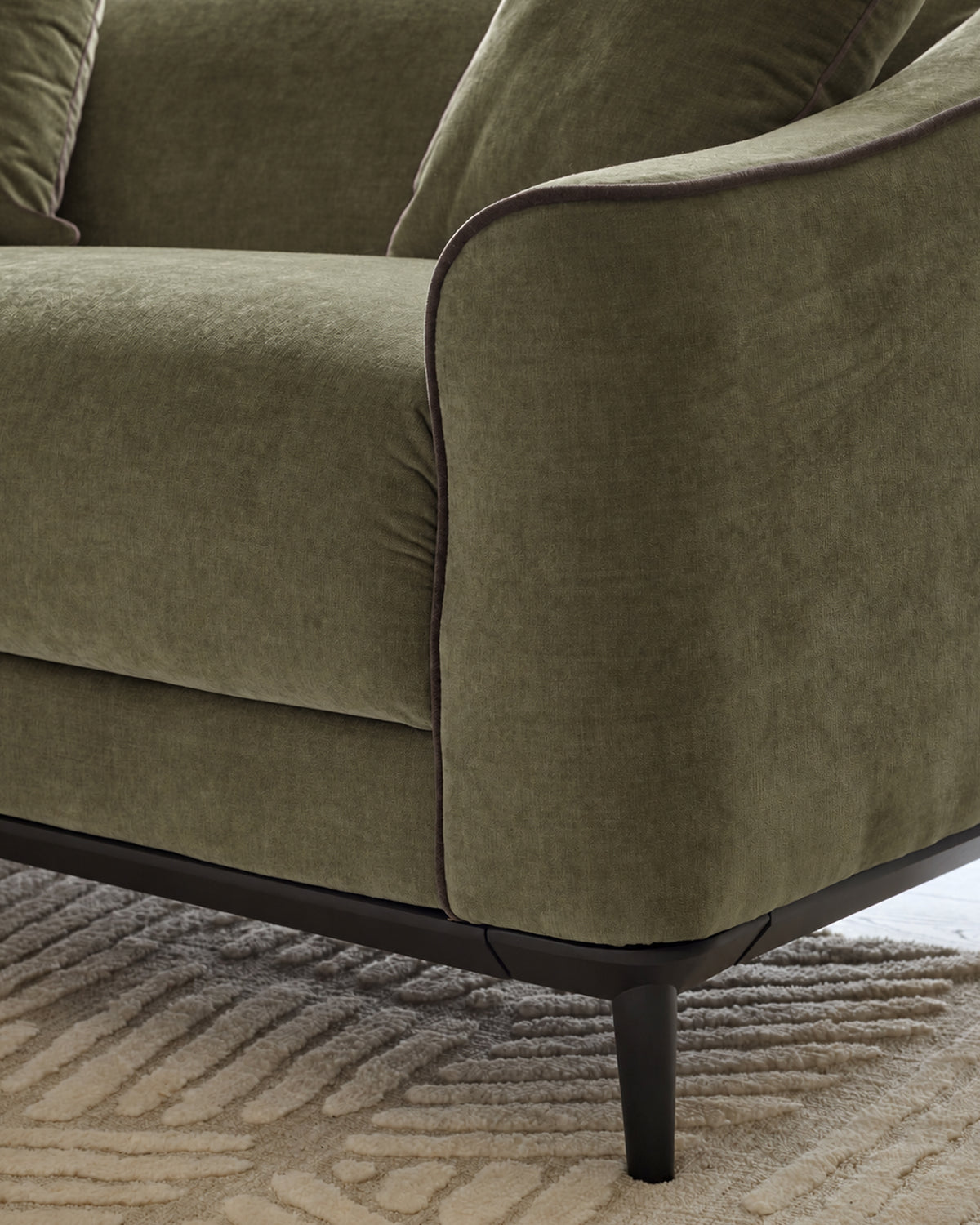 Julep olive green fabric 2 seater sofa