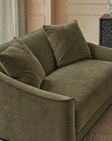Julep olive green fabric 2 seater sofa