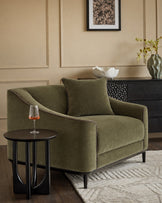 Julep olive green fabric loveseat