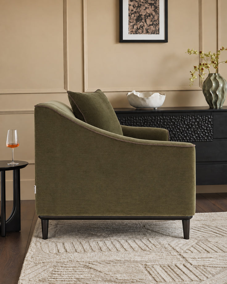 Julep olive green fabric loveseat