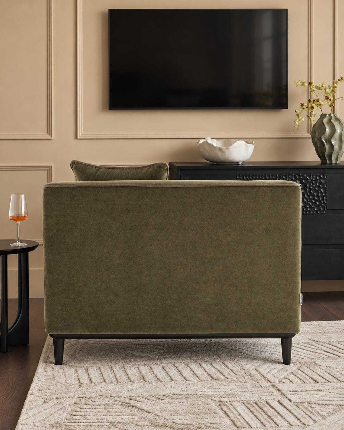 Julep olive green fabric loveseat