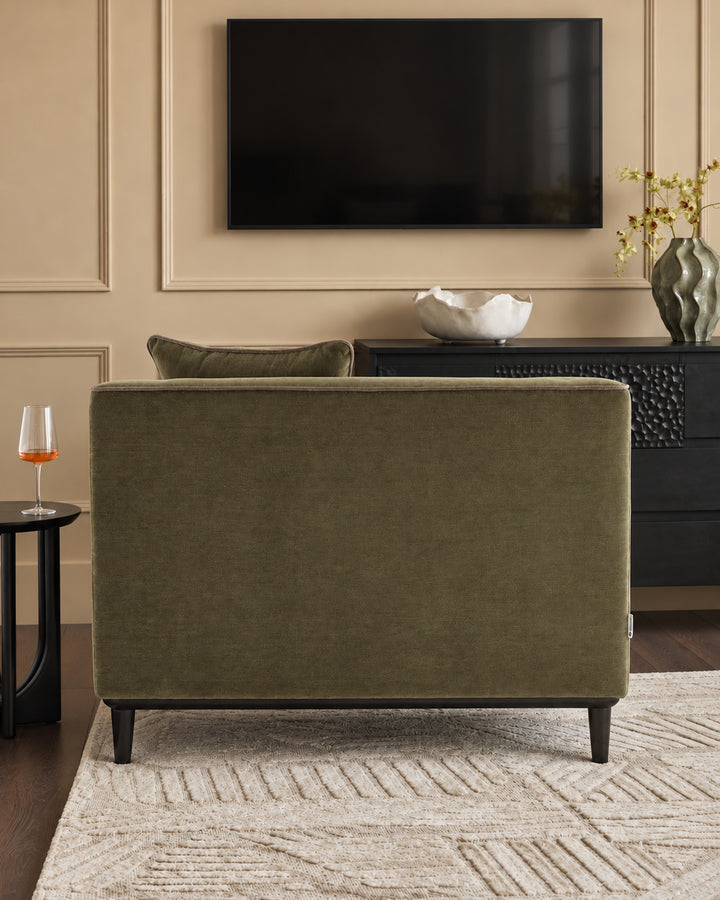 Julep olive green fabric loveseat