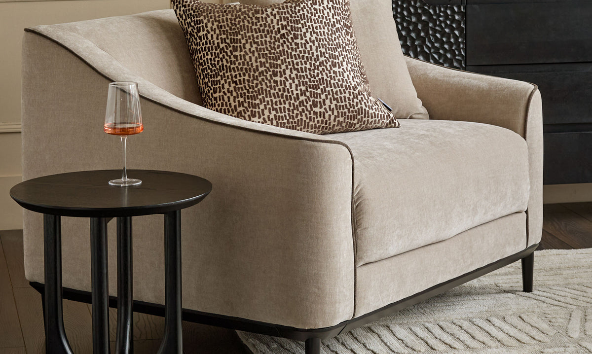 Julep champagne fabric love seat