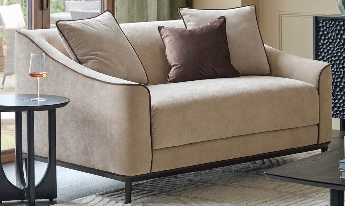 Julep champagne fabric 2 seater sofa