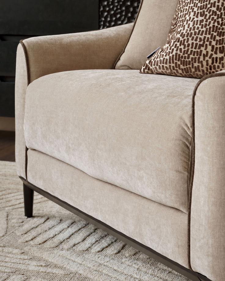 Julep champagne fabric love seat
