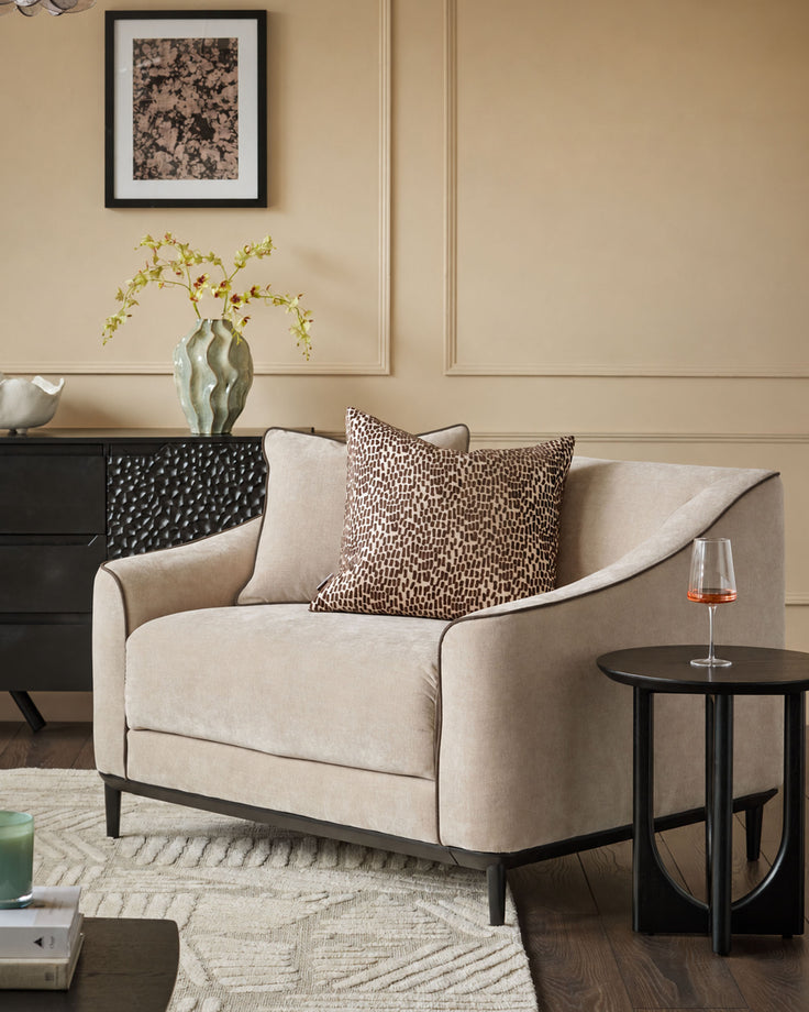 Julep champagne fabric love seat