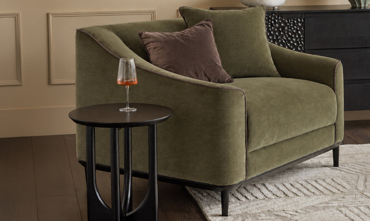 Julep olive green fabric loveseat