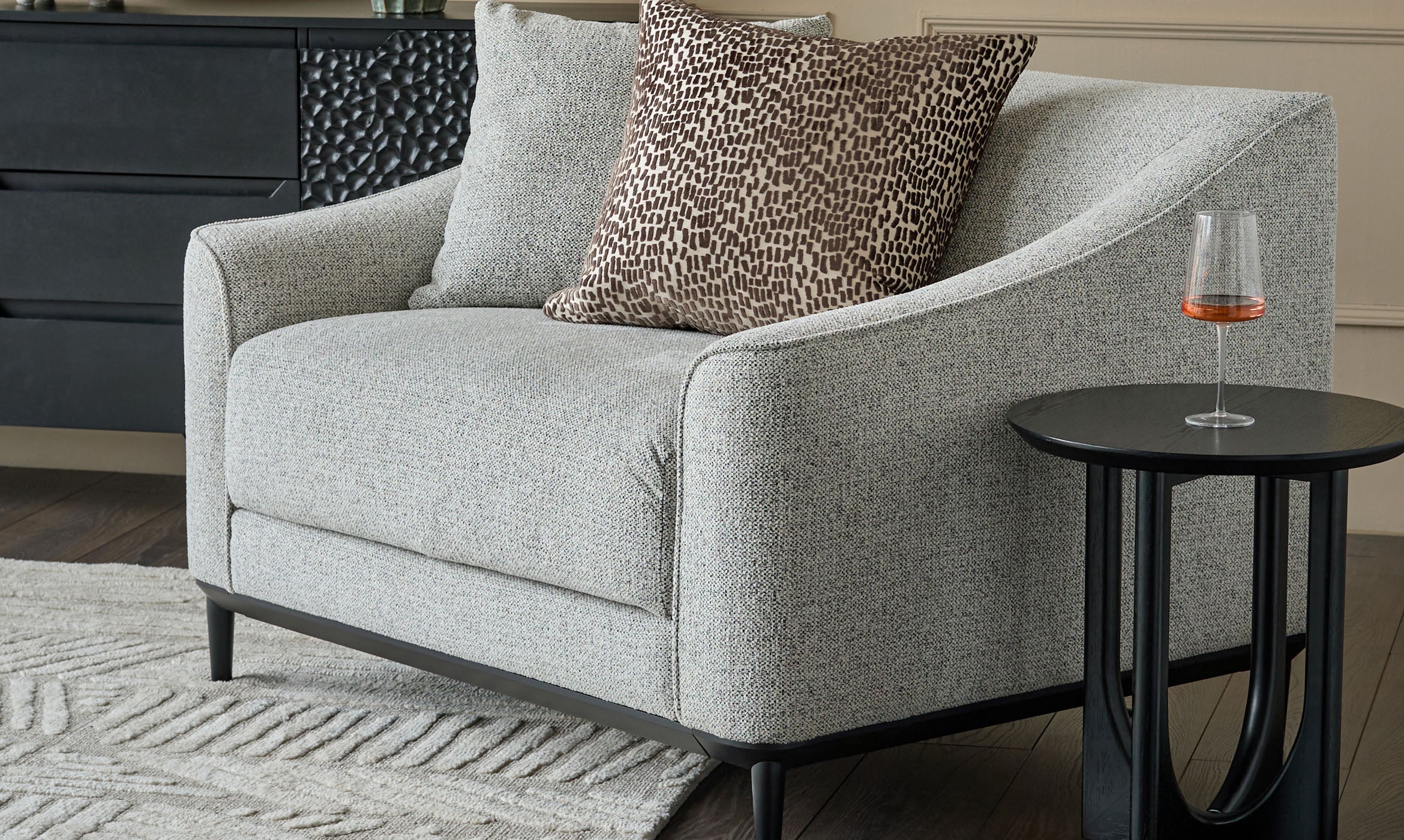 Julep grey chenille love seat