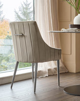 Juliana Champagne Velvet With Stainless Steel Dining Chair