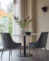 Juliana Dark Grey Velvet With Stainless Steel Dining Chair