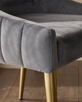 Juliana Dark Grey Velvet With Brushed Brass Dining Chair
