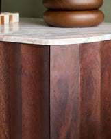 Juniper dark mango wood with toronto marble chest of drawers