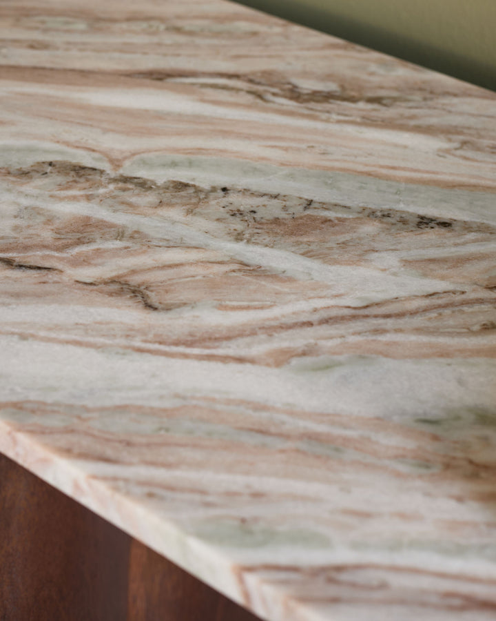 Juniper dark mango wood with toronto marble chest of drawers