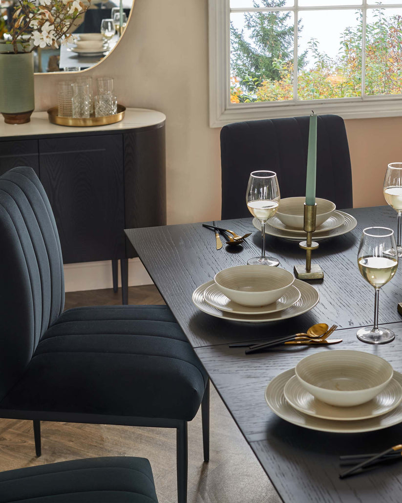Kendra Black Metal Dining Chair Black Classic Velvet – Danetti